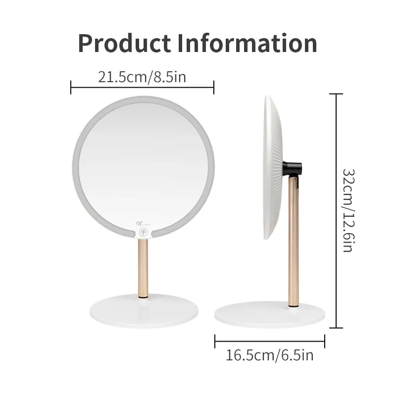 Factory Stand Smart Small Single Side Round Shape Base desktop Makeup Led  Mirror