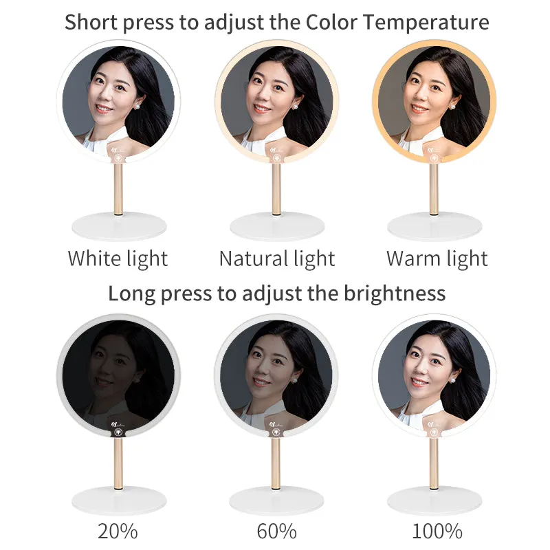Factory Stand Smart Small Single Side Round Shape Base desktop Makeup Led  Mirror