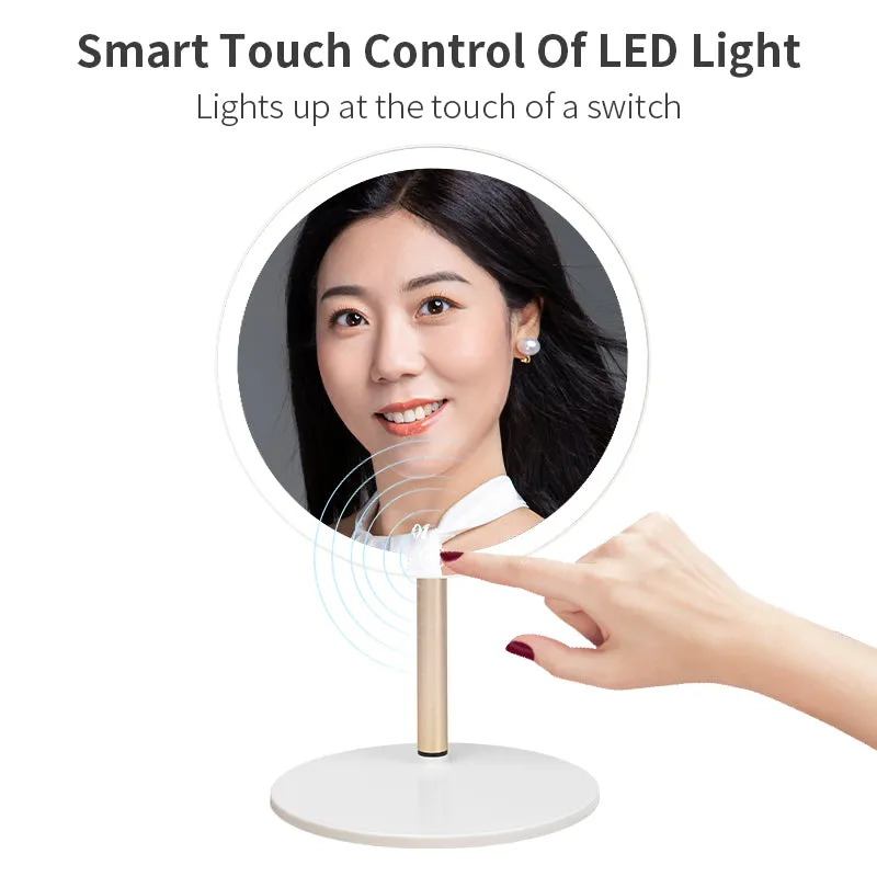 Factory Stand Smart Small Single Side Round Shape Base desktop Makeup Led  Mirror