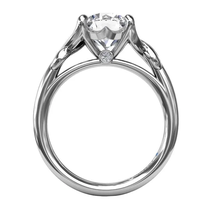 Fana Smooth Love Knot Diamond Engagement Ring Semi-Mounting in 14K White Gold