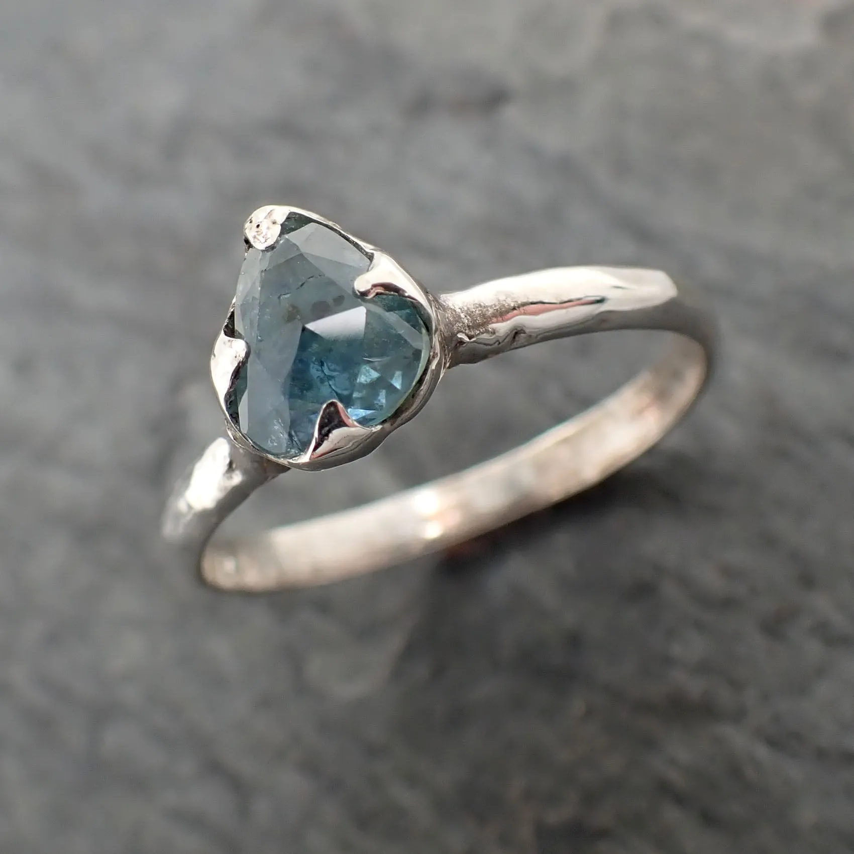 fancy cut montana sapphire sterling silver ring gemstone solitaire recycled statement ss00078 Alternative Engagement