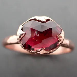 Fancy cut pink Tourmaline Rose Gold Ring Gemstone Solitaire recycled 14k statement cocktail statement 3338