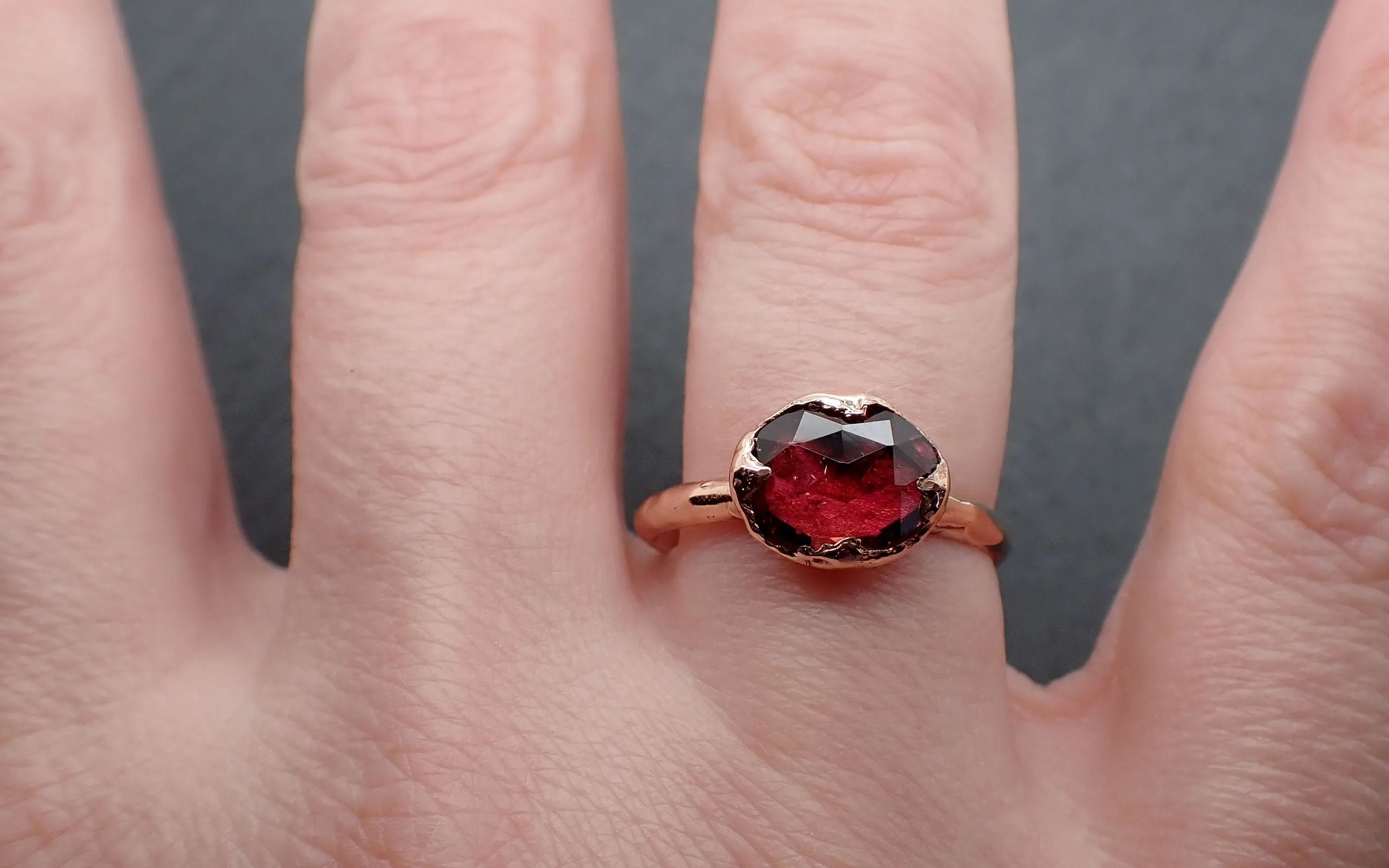 Fancy cut pink Tourmaline Rose Gold Ring Gemstone Solitaire recycled 14k statement cocktail statement 3338