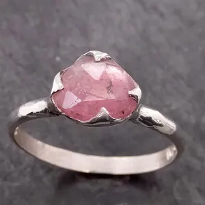 fancy cut pink tourmaline sterling silver ring gemstone solitaire recycled statement ss00037 Alternative Engagement