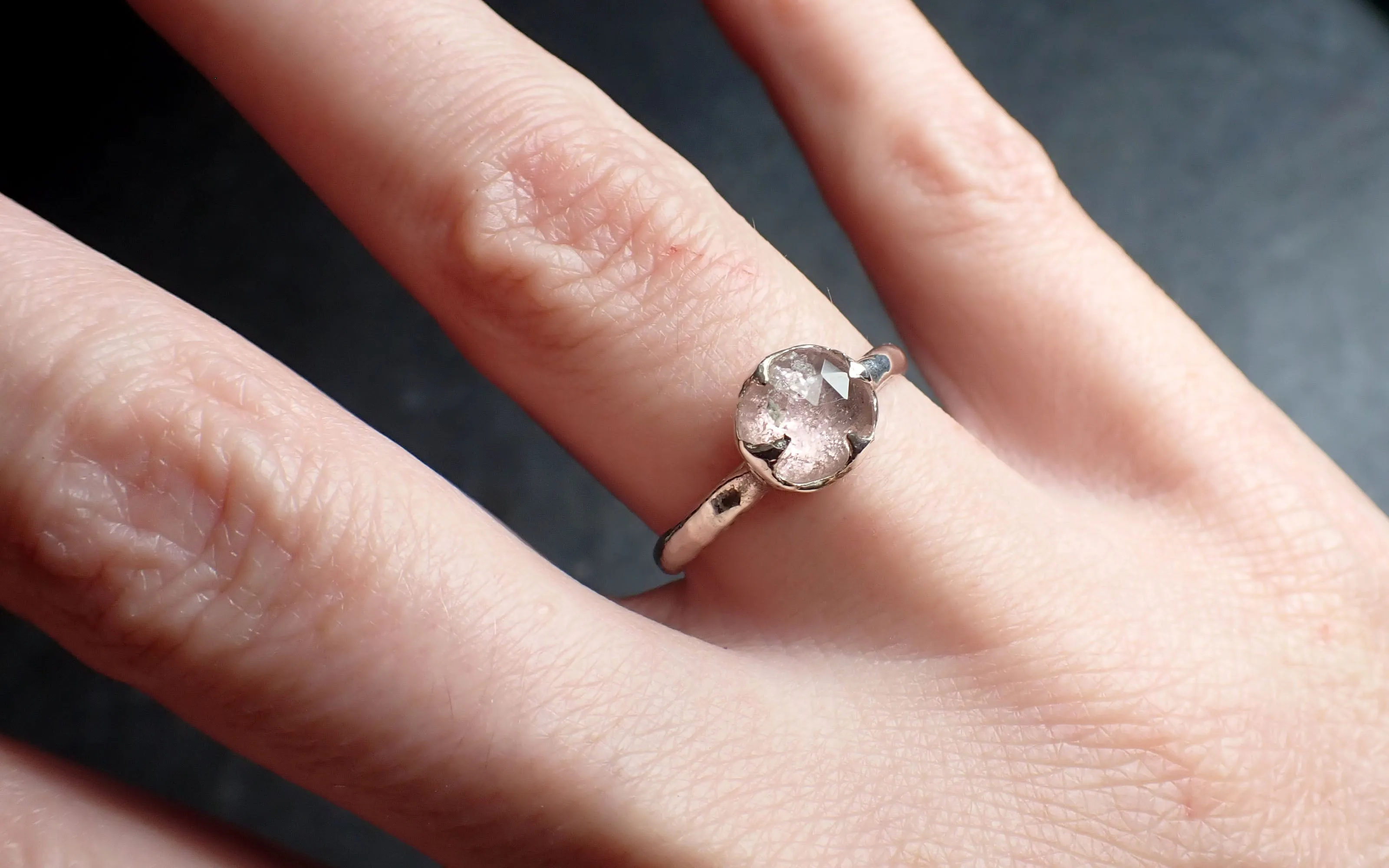 fancy cut pink tourmaline sterling silver ring gemstone solitaire recycled statement ss00087 Alternative Engagement