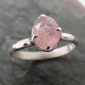 fancy cut pink tourmaline sterling silver ring gemstone solitaire recycled statement ss00087 Alternative Engagement