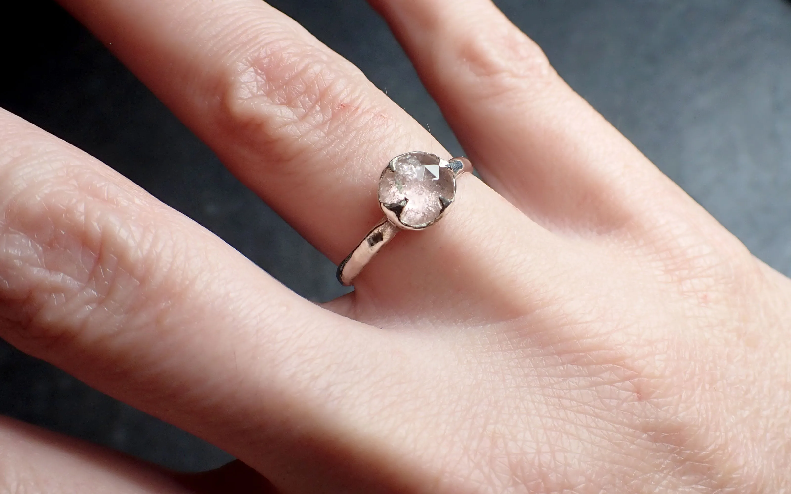 fancy cut pink tourmaline sterling silver ring gemstone solitaire recycled statement ss00087 Alternative Engagement