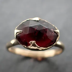 Fancy cut red Tourmaline Gold Ring Gemstone Solitaire recycled 14k yellow gold statement 3315