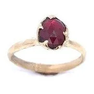 Fancy cut red Tourmaline Yellow Gold Ring Gemstone Solitaire recycled 18k statement cocktail statement 3274