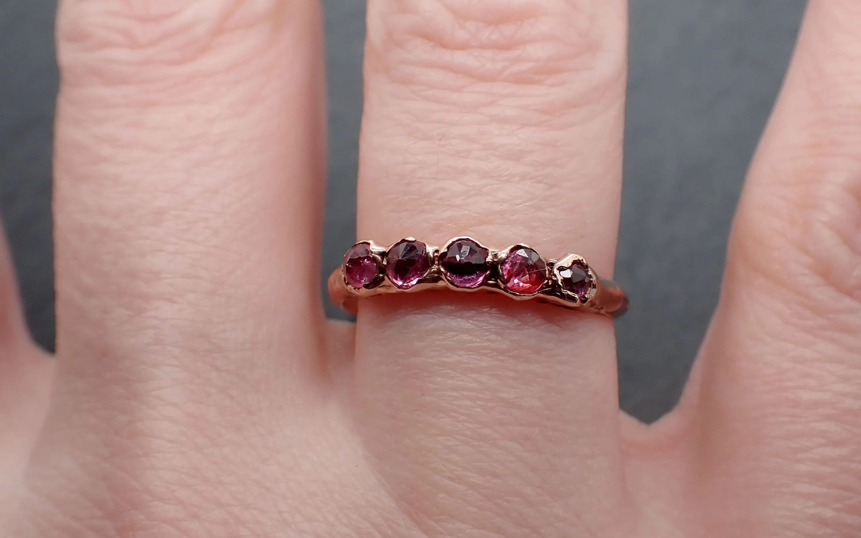 Fancy cut Ruby Rose Gold Ring Gemstone Solitaire recycled 14k statement cocktail statement 3336