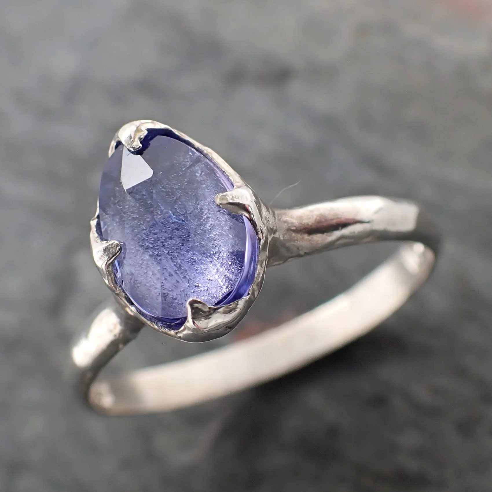 fancy cut tanzanite sterling silver ring gemstone solitaire recycled statement ss00080 Alternative Engagement