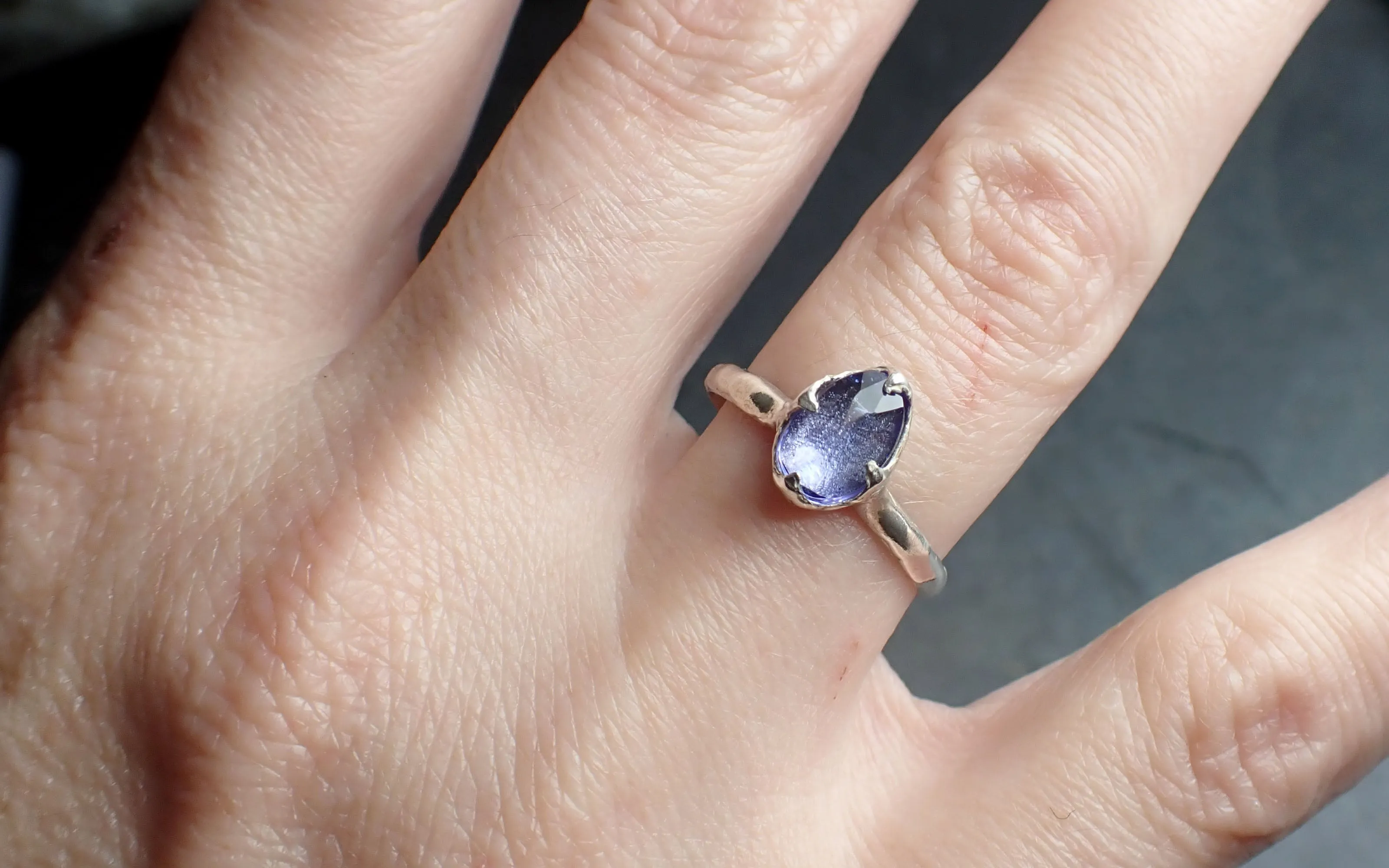 fancy cut tanzanite sterling silver ring gemstone solitaire recycled statement ss00080 Alternative Engagement