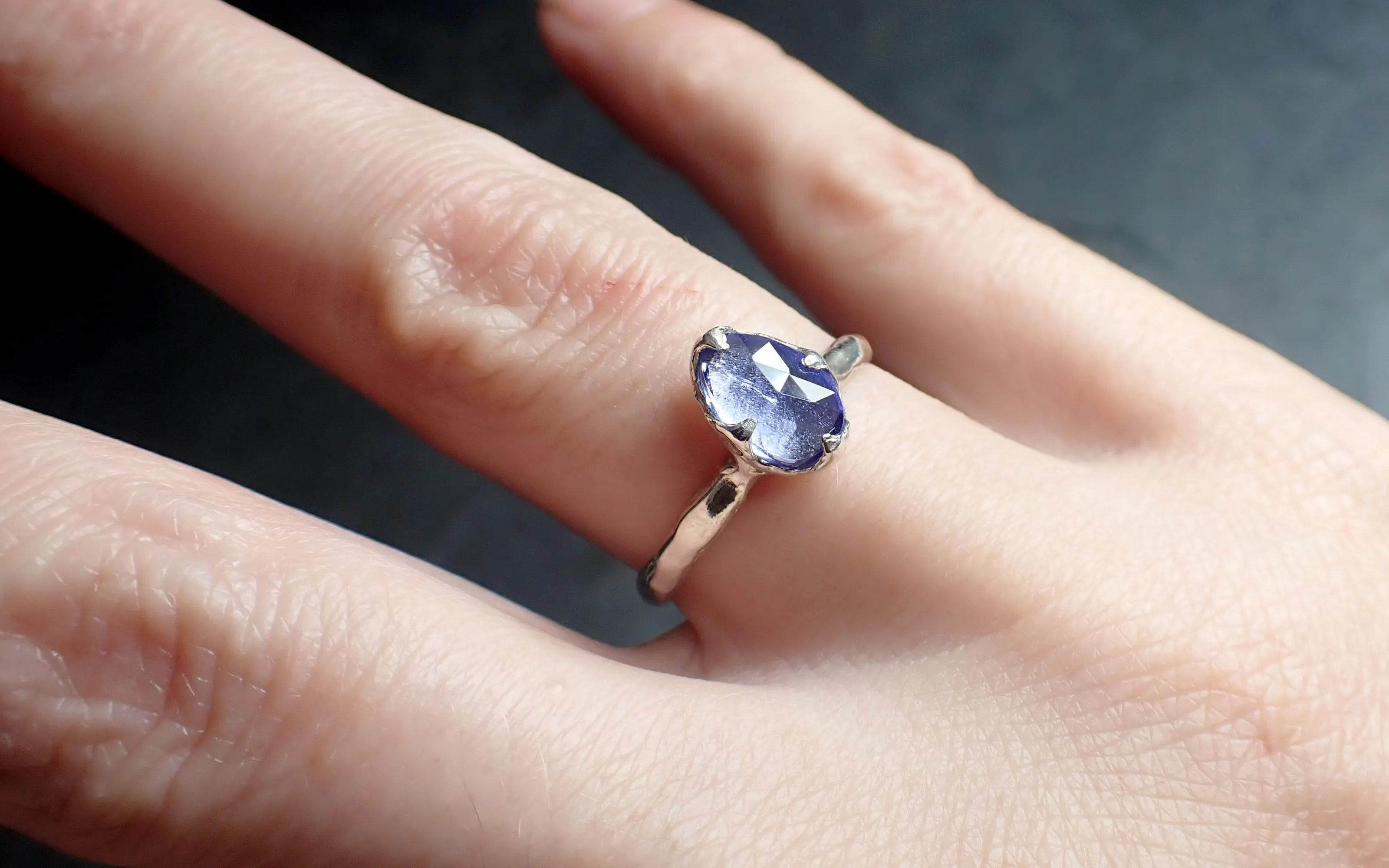 fancy cut tanzanite sterling silver ring gemstone solitaire recycled statement ss00080 Alternative Engagement