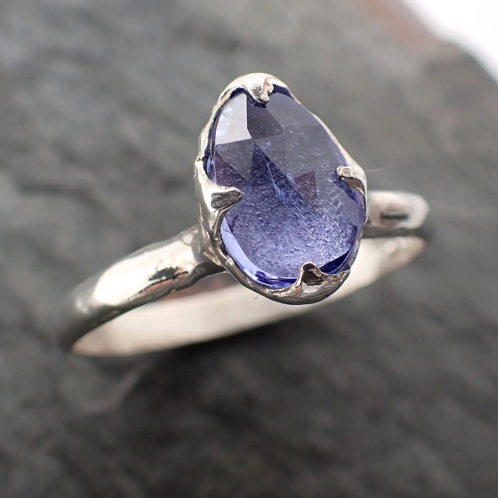 fancy cut tanzanite sterling silver ring gemstone solitaire recycled statement ss00080 Alternative Engagement