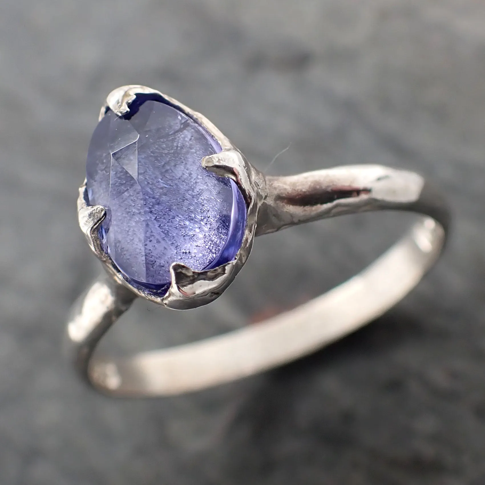 fancy cut tanzanite sterling silver ring gemstone solitaire recycled statement ss00080 Alternative Engagement