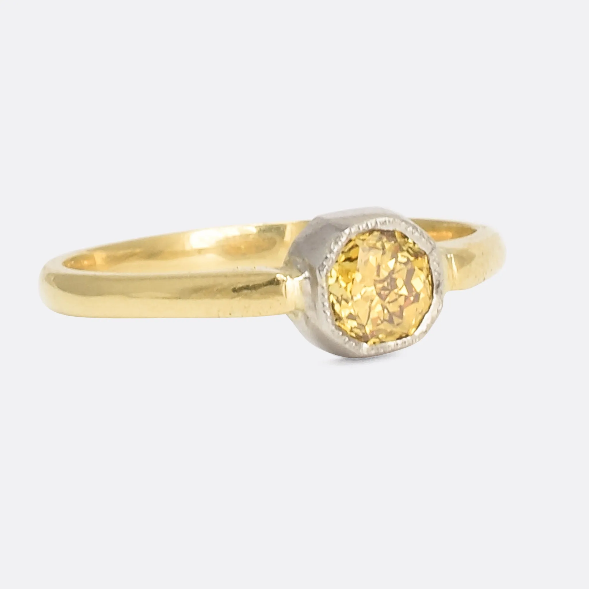 Fancy Intense Orangish-Yellow Diamond Solitaire Ring