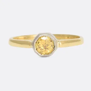Fancy Intense Orangish-Yellow Diamond Solitaire Ring
