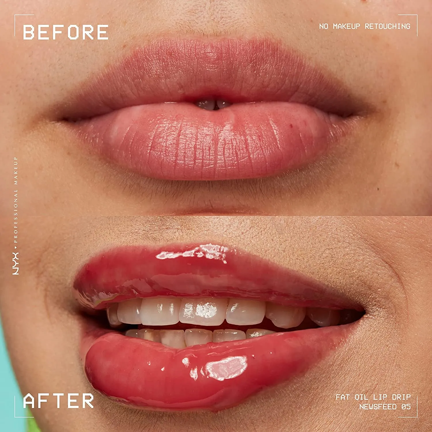Fat Oil Lip Drip, Moisturizing, Shiny and Vegan Tinted Lip Gloss - Newsfeed (Rose Nude)