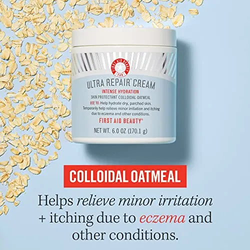 First Aid Beauty Ultra Repair Cream Intense Hydration Moisturizer for Face and Body – 6 oz.
