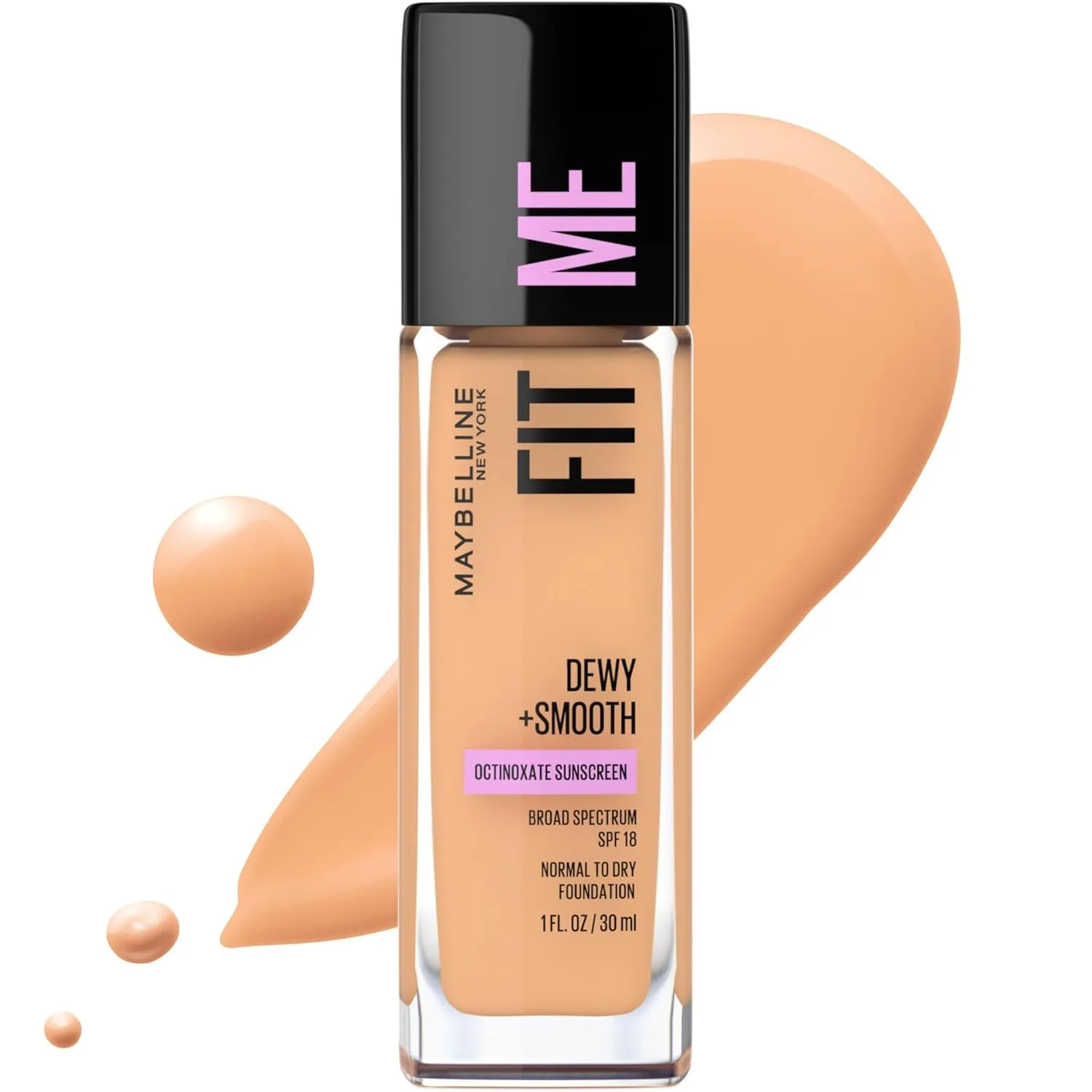 Fit Me Dewy   Smooth Liquid Foundation Makeup, Classic Ivory, 1 Count (Packaging May Vary)