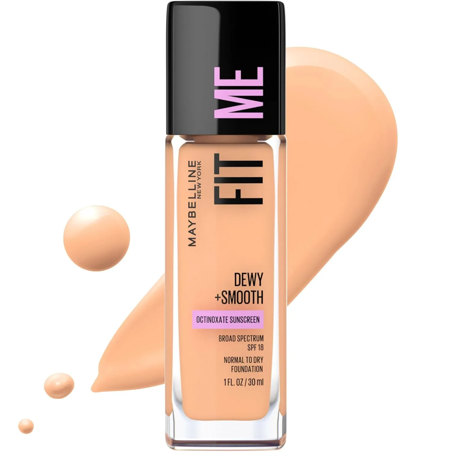 Fit Me Dewy   Smooth Liquid Foundation Makeup, Classic Ivory, 1 Count (Packaging May Vary)
