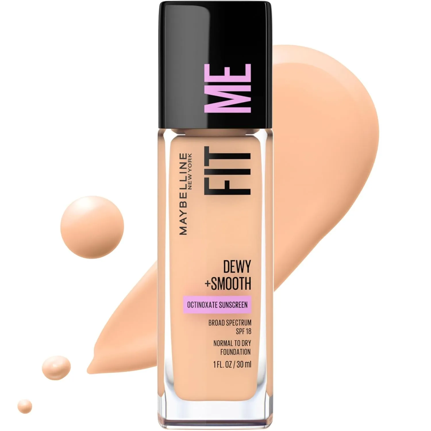 Fit Me Dewy   Smooth Liquid Foundation Makeup, Classic Ivory, 1 Count (Packaging May Vary)