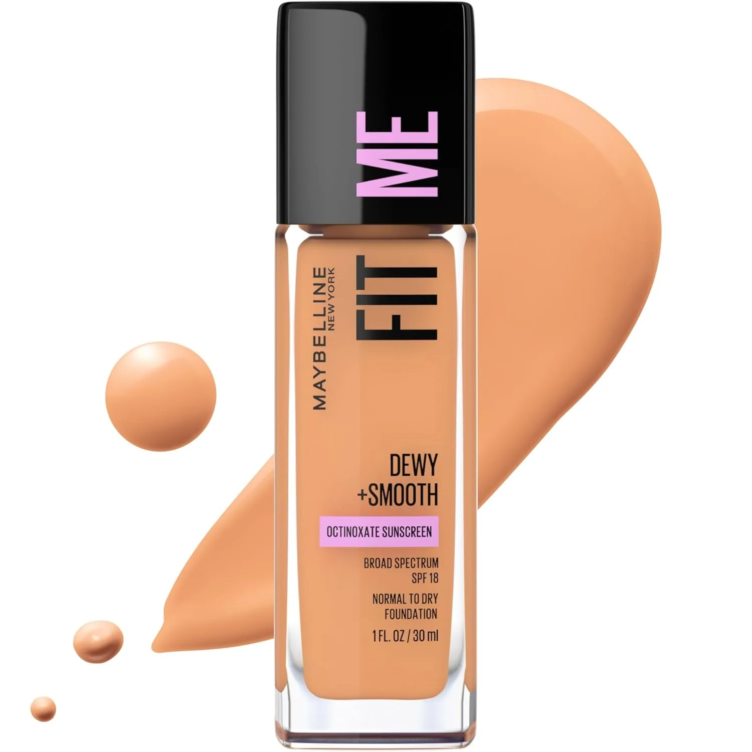 Fit Me Dewy   Smooth Liquid Foundation Makeup, Classic Ivory, 1 Count (Packaging May Vary)