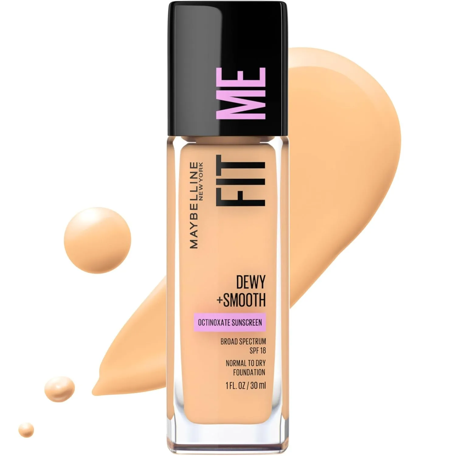Fit Me Dewy   Smooth Liquid Foundation Makeup, Classic Ivory, 1 Count (Packaging May Vary)