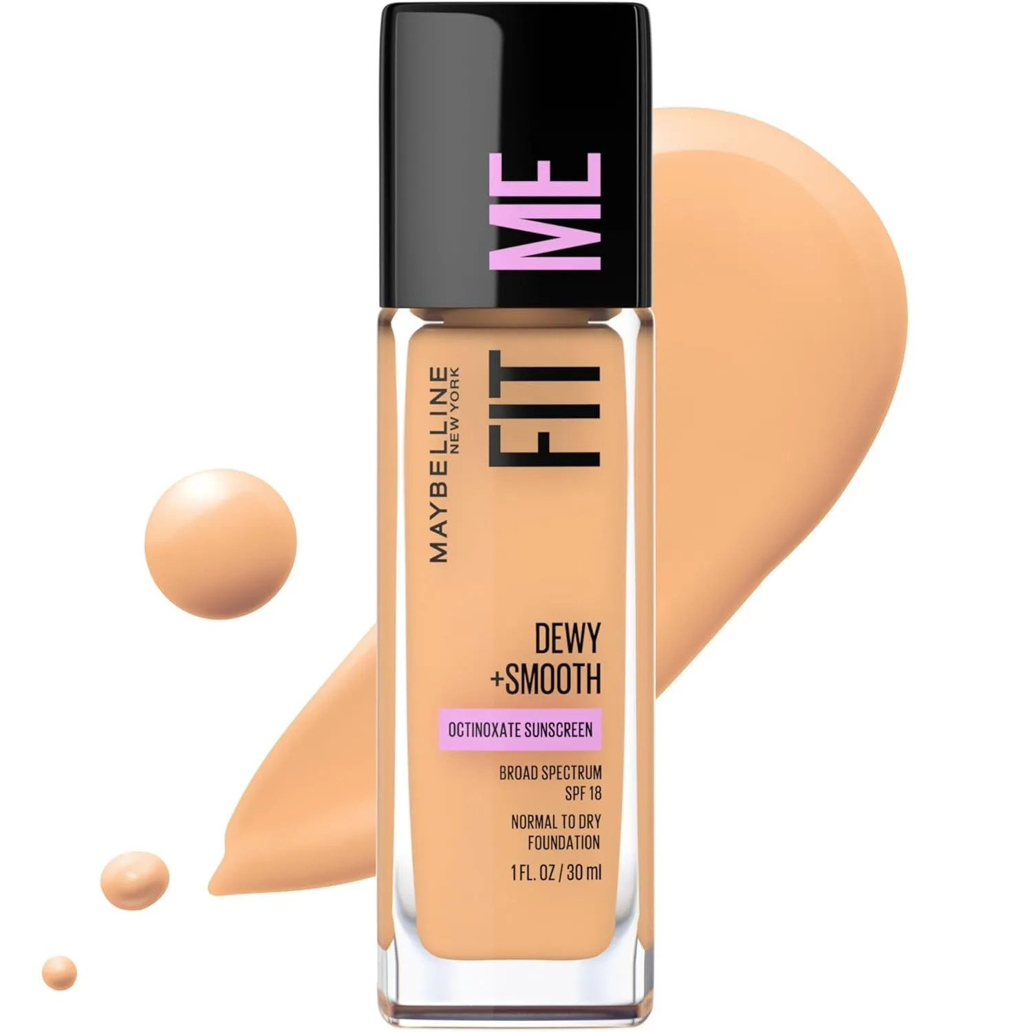Fit Me Dewy   Smooth Liquid Foundation Makeup, Classic Ivory, 1 Count (Packaging May Vary)