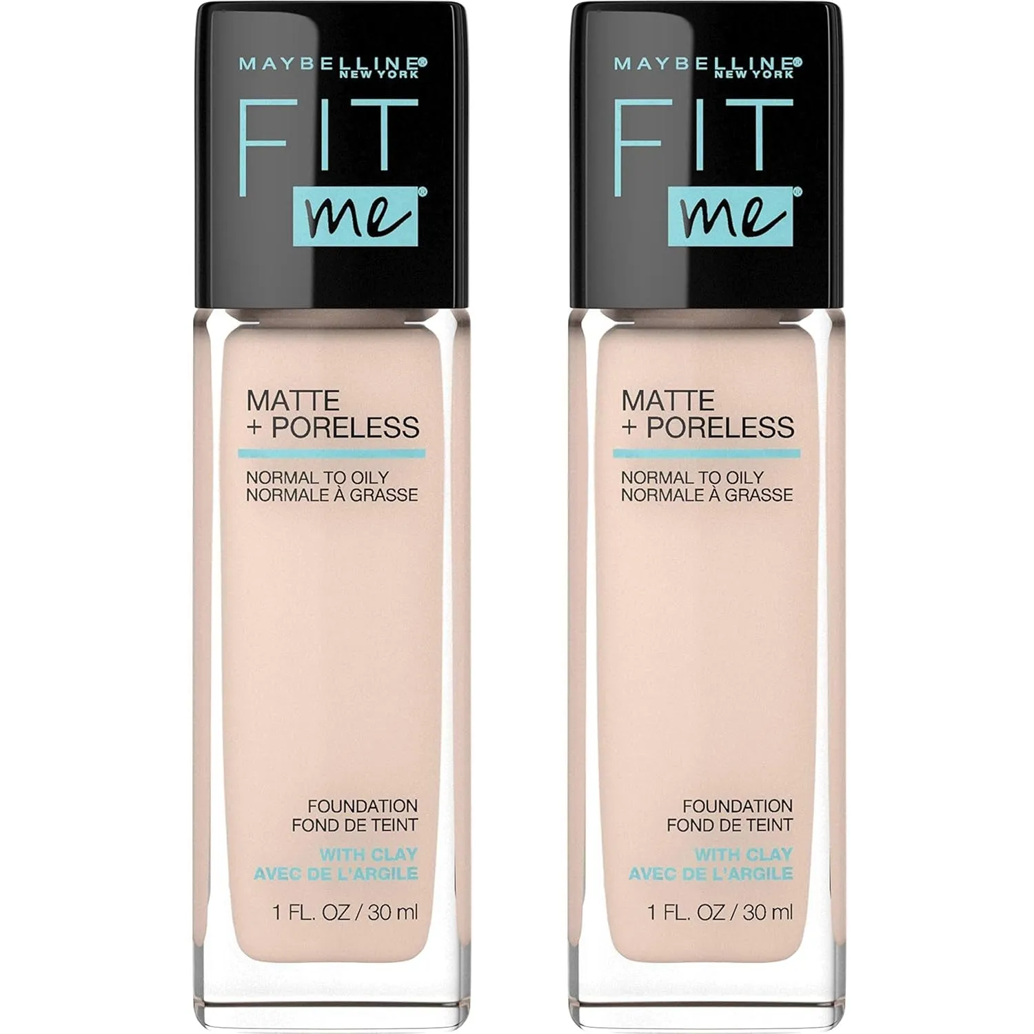 Fit Me Matte   Poreless Liquid Oil-Free Foundation Makeup, Warm Nude, 1 Count (Packaging May Vary)