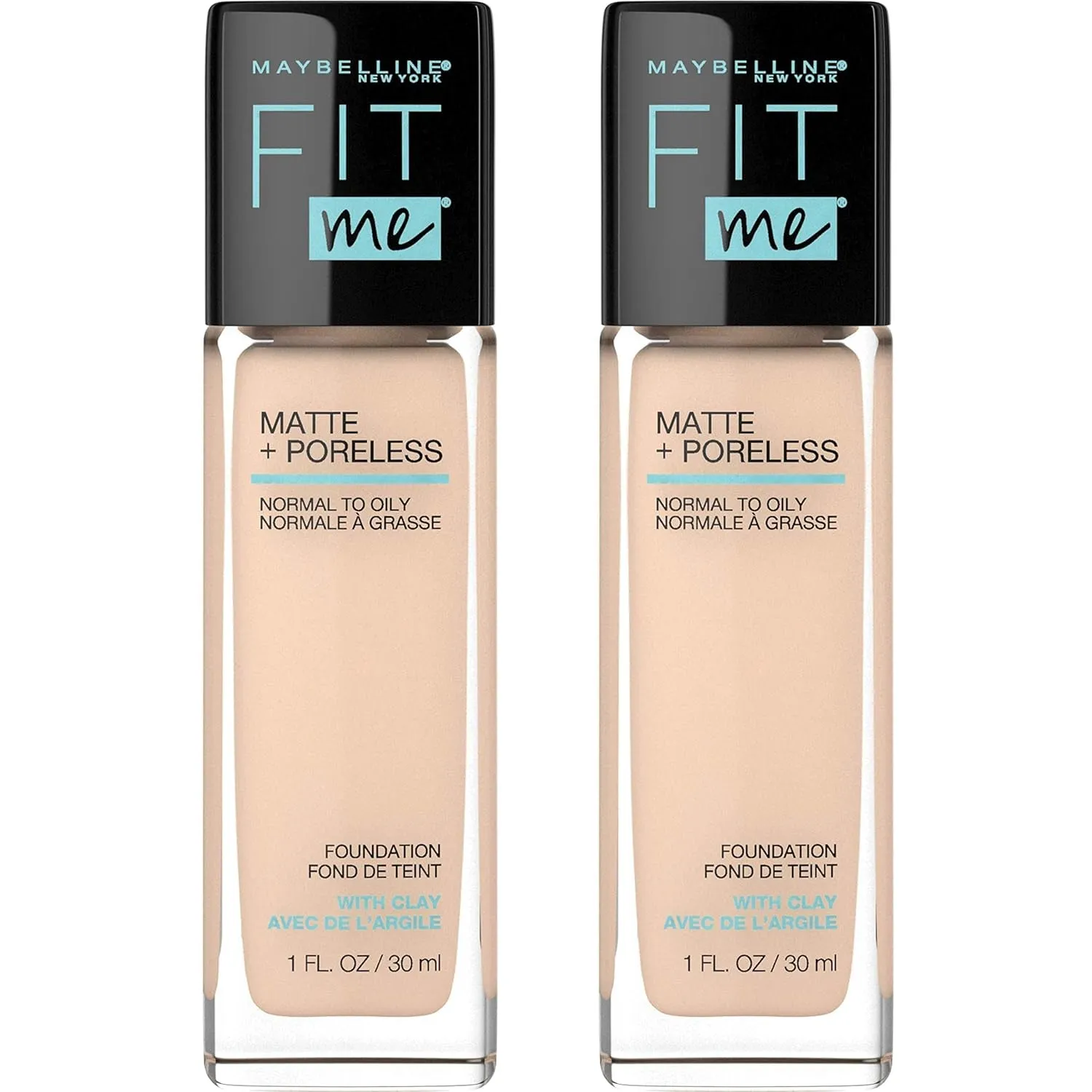 Fit Me Matte   Poreless Liquid Oil-Free Foundation Makeup, Warm Nude, 1 Count (Packaging May Vary)
