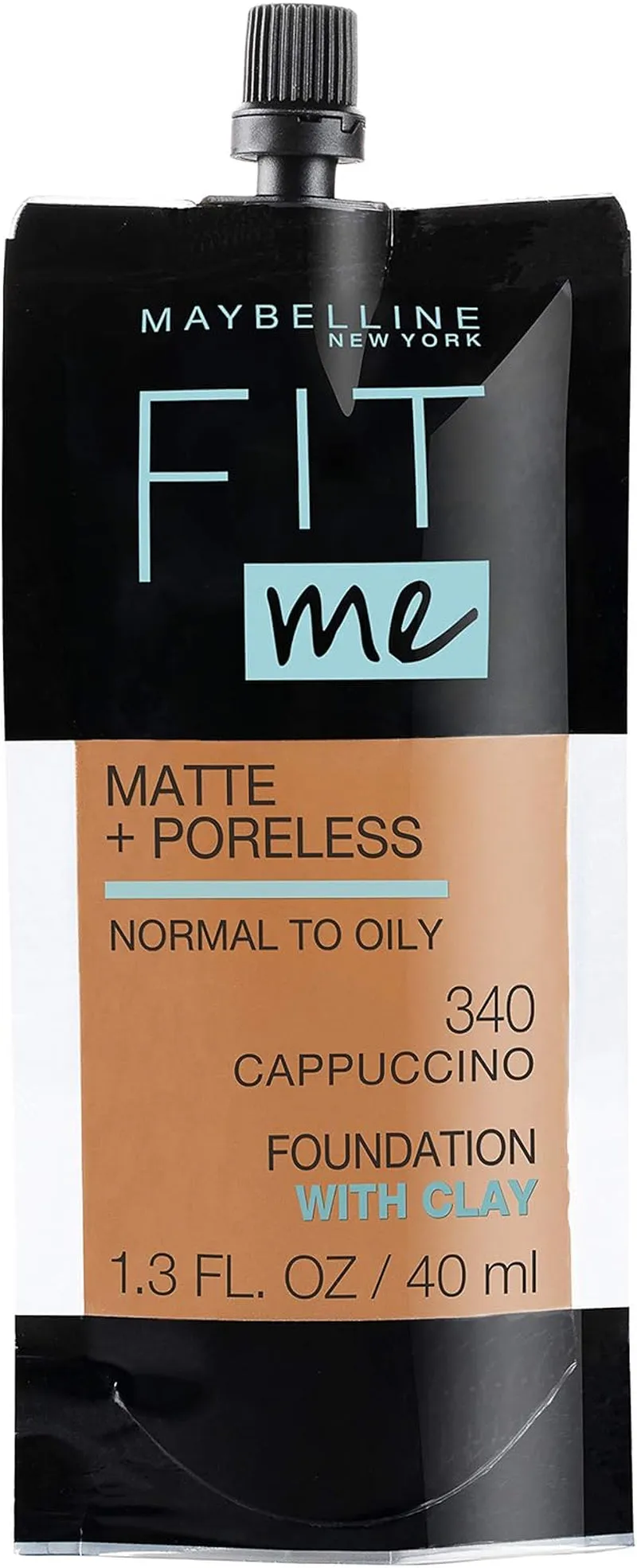 Fit Me Matte   Poreless Liquid Oil-Free Foundation Makeup, Warm Nude, 1 Count (Packaging May Vary)