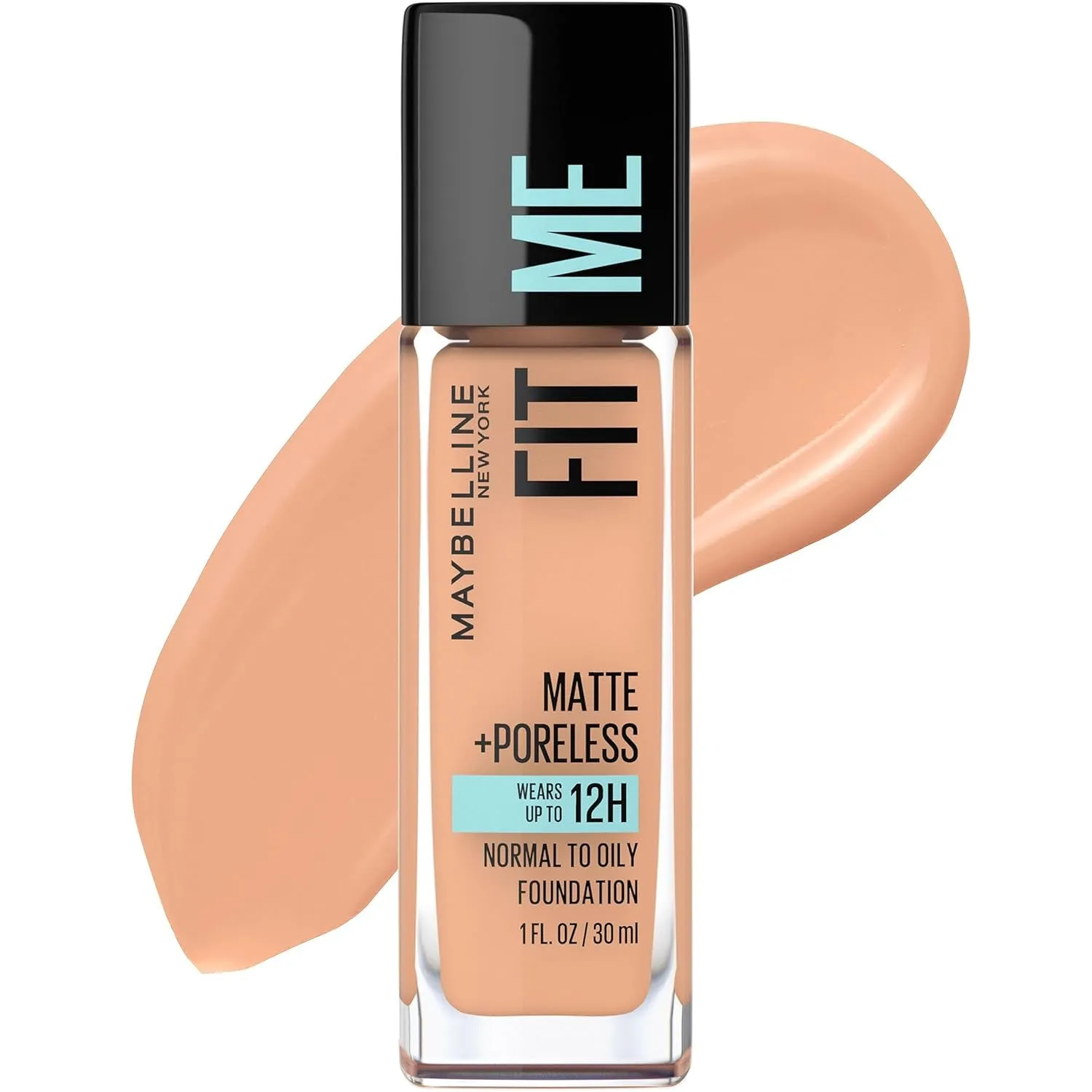 Fit Me Matte   Poreless Liquid Oil-Free Foundation Makeup, Warm Nude, 1 Count (Packaging May Vary)