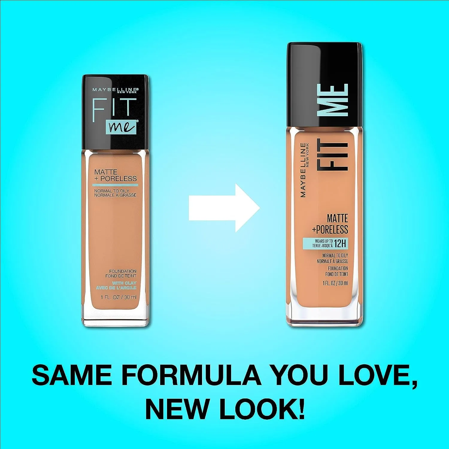 Fit Me Matte   Poreless Liquid Oil-Free Foundation Makeup, Warm Nude, 1 Count (Packaging May Vary)