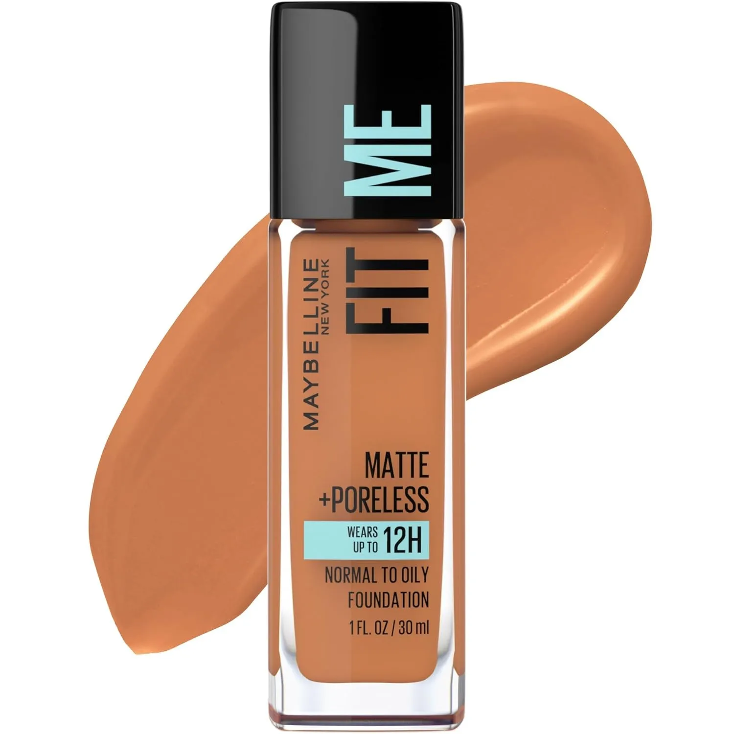 Fit Me Matte   Poreless Liquid Oil-Free Foundation Makeup, Warm Nude, 1 Count (Packaging May Vary)
