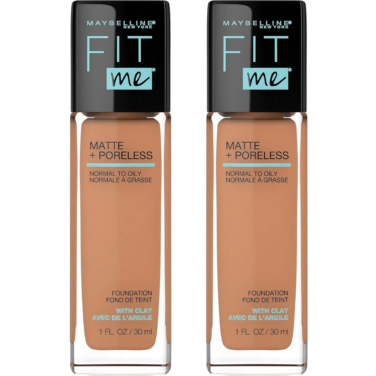 Fit Me Matte   Poreless Liquid Oil-Free Foundation Makeup, Warm Nude, 1 Count (Packaging May Vary)