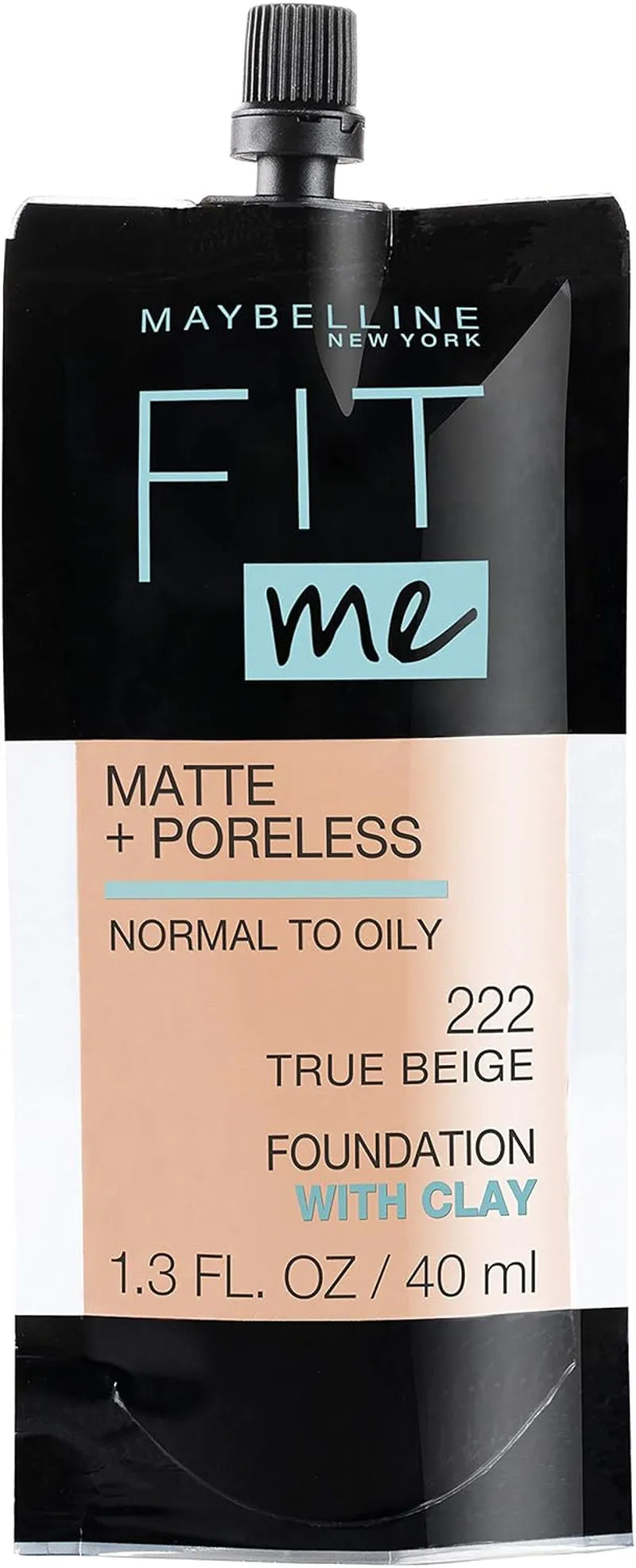 Fit Me Matte   Poreless Liquid Oil-Free Foundation Makeup, Warm Nude, 1 Count (Packaging May Vary)