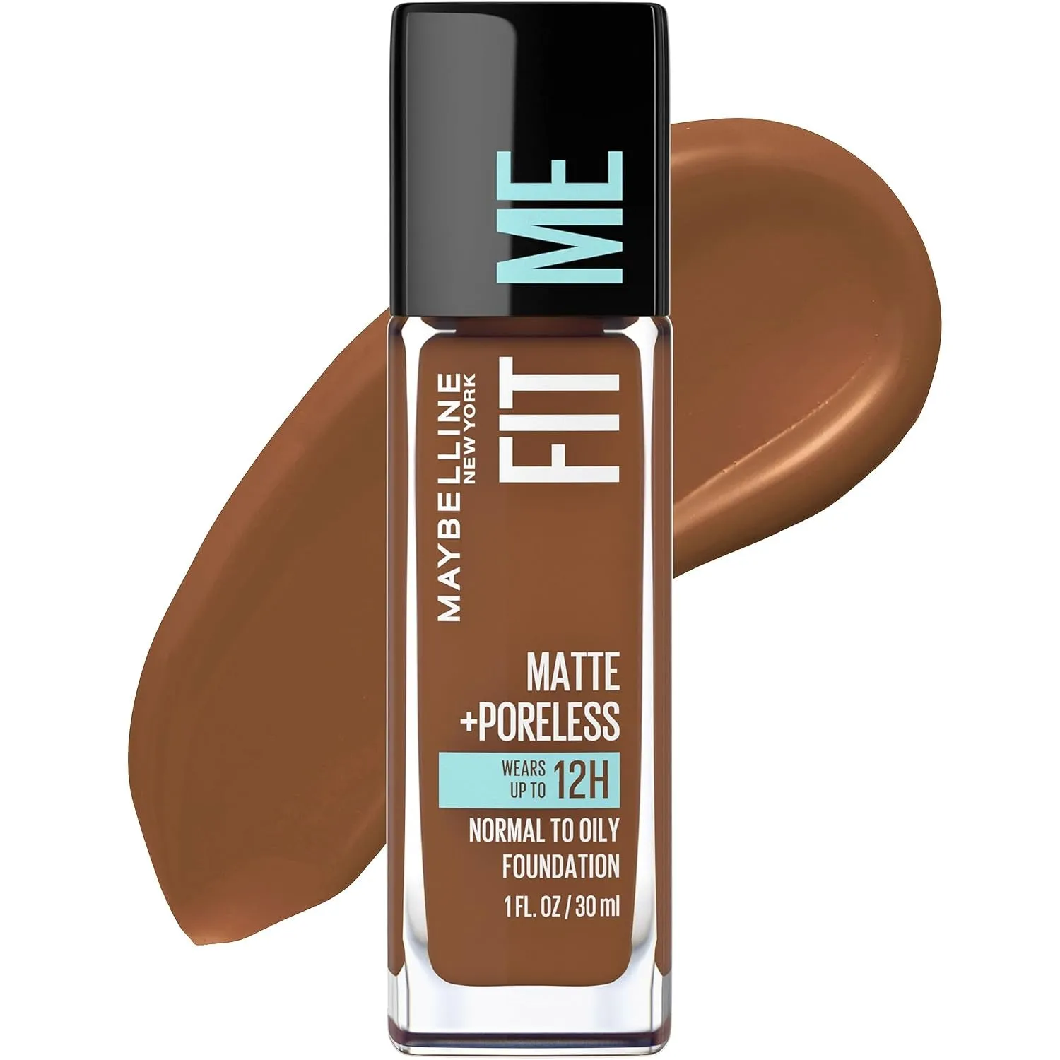 Fit Me Matte   Poreless Liquid Oil-Free Foundation Makeup, Warm Nude, 1 Count (Packaging May Vary)