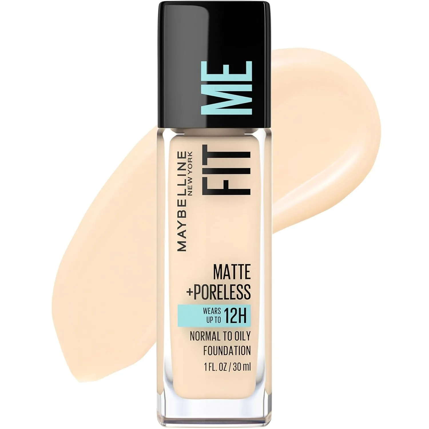 Fit Me Matte   Poreless Liquid Oil-Free Foundation Makeup, Warm Nude, 1 Count (Packaging May Vary)