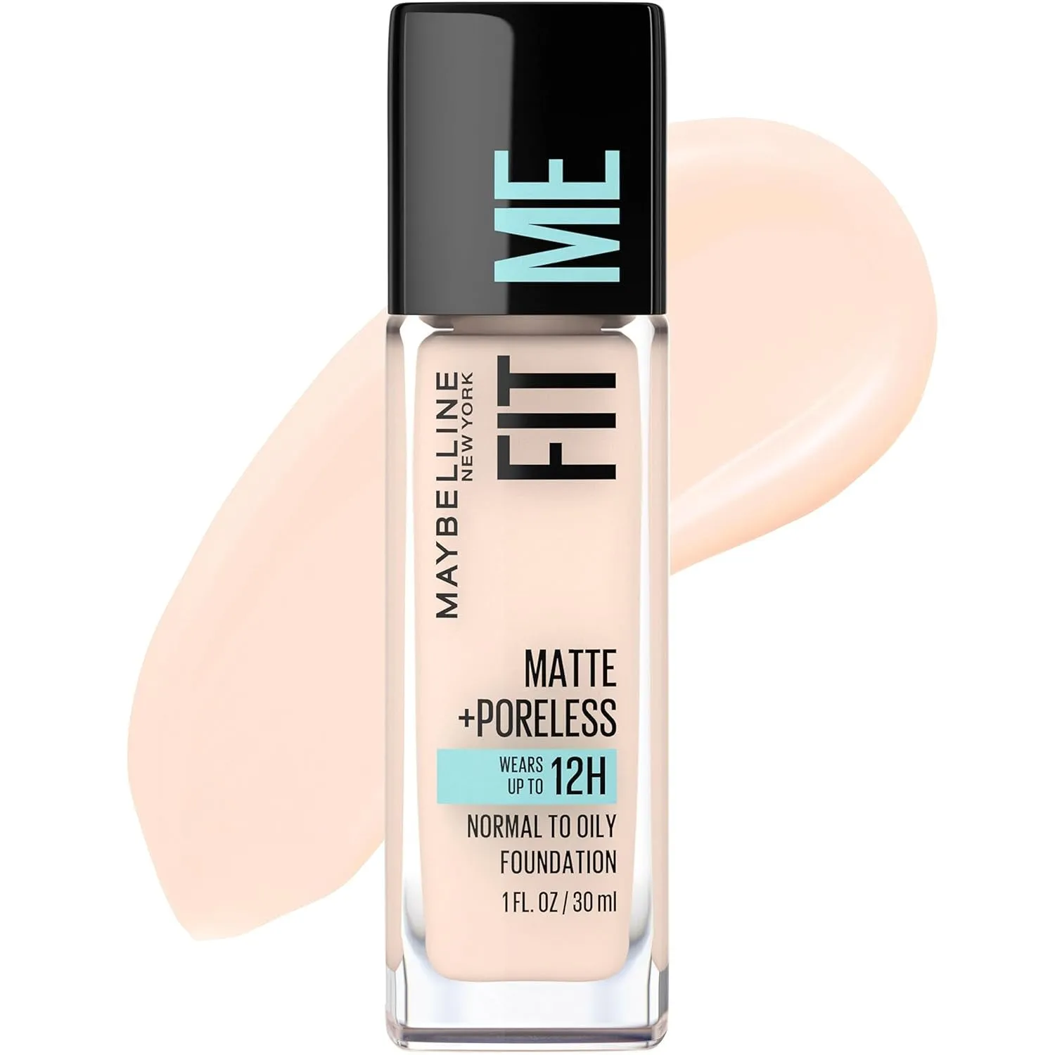 Fit Me Matte   Poreless Liquid Oil-Free Foundation Makeup, Warm Nude, 1 Count (Packaging May Vary)