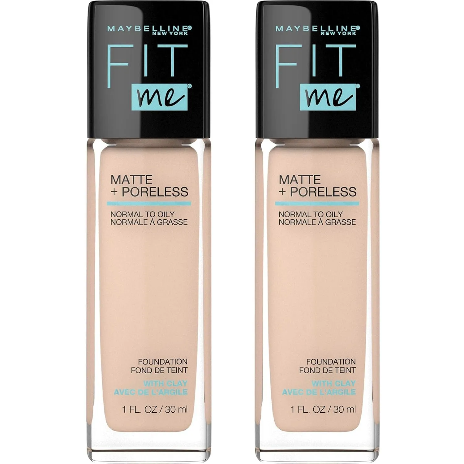 Fit Me Matte   Poreless Liquid Oil-Free Foundation Makeup, Warm Nude, 1 Count (Packaging May Vary)