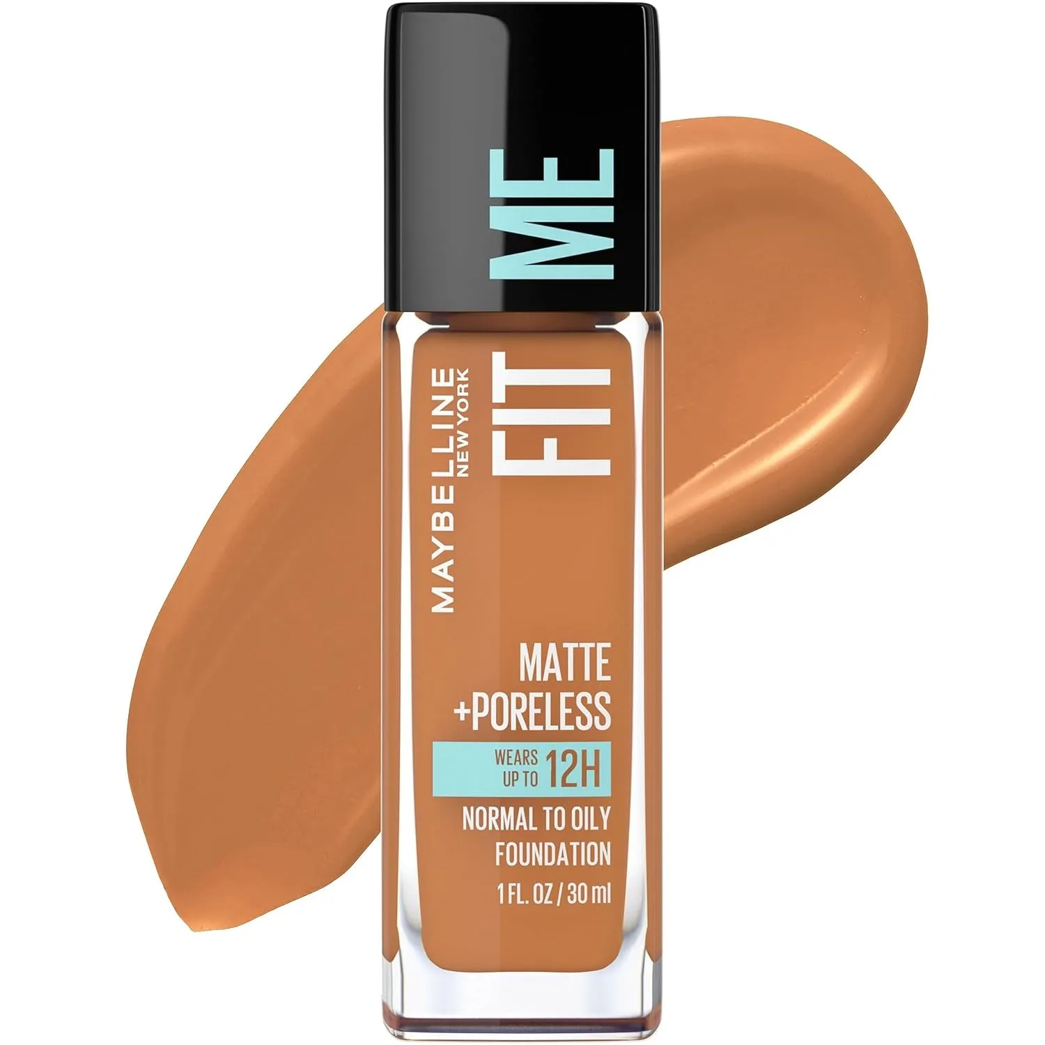 Fit Me Matte   Poreless Liquid Oil-Free Foundation Makeup, Warm Nude, 1 Count (Packaging May Vary)