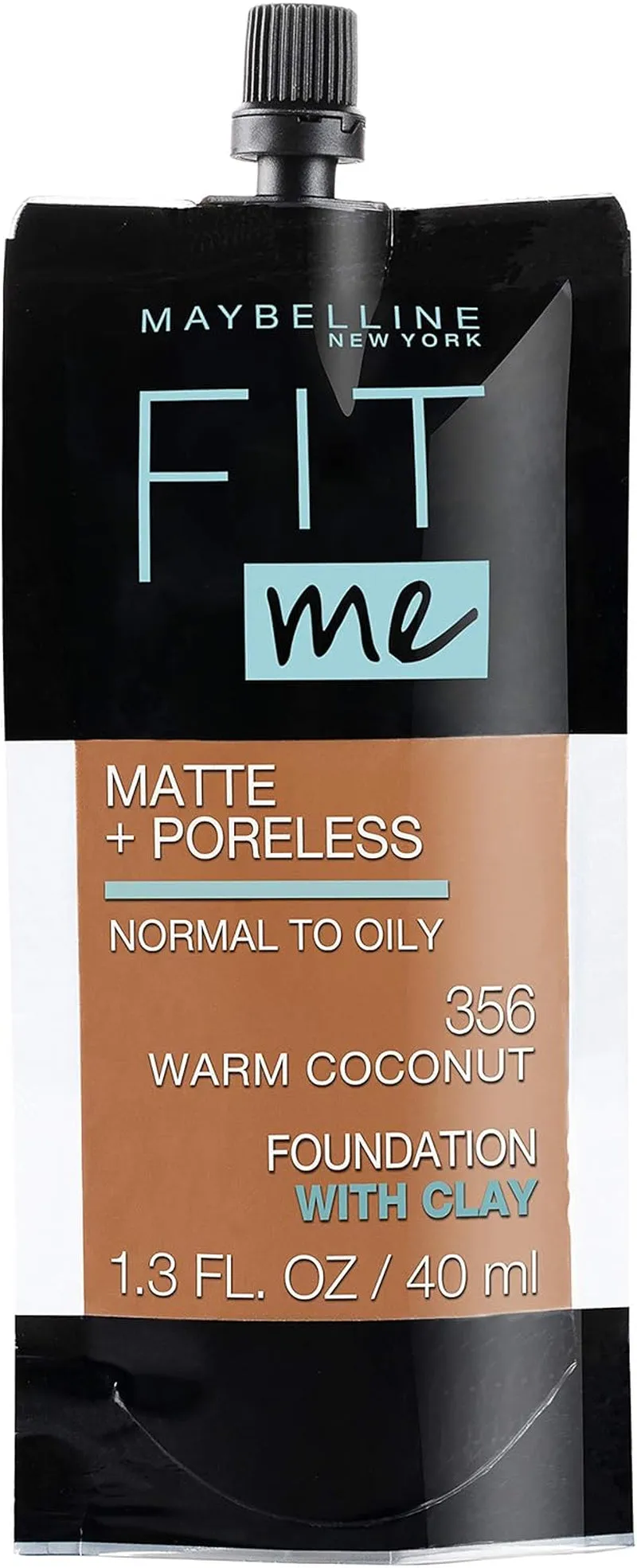 Fit Me Matte   Poreless Liquid Oil-Free Foundation Makeup, Warm Nude, 1 Count (Packaging May Vary)