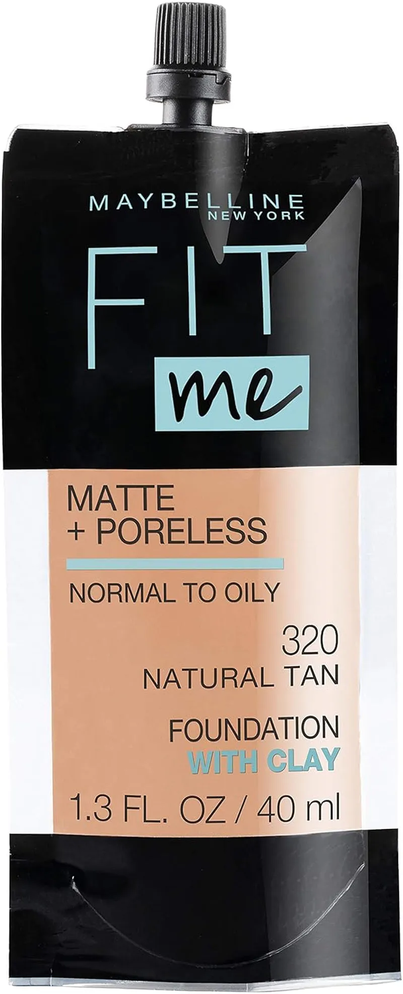 Fit Me Matte   Poreless Liquid Oil-Free Foundation Makeup, Warm Nude, 1 Count (Packaging May Vary)