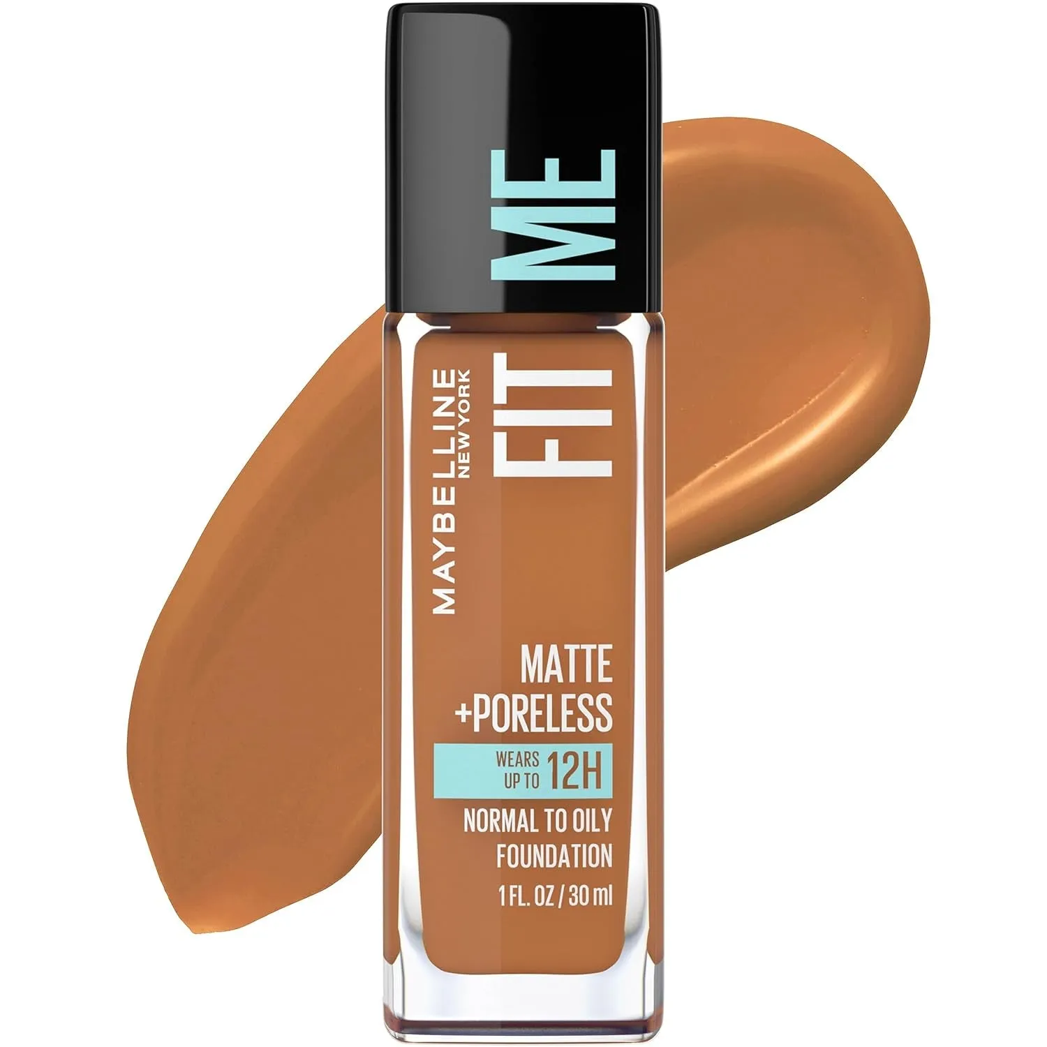 Fit Me Matte   Poreless Liquid Oil-Free Foundation Makeup, Warm Nude, 1 Count (Packaging May Vary)