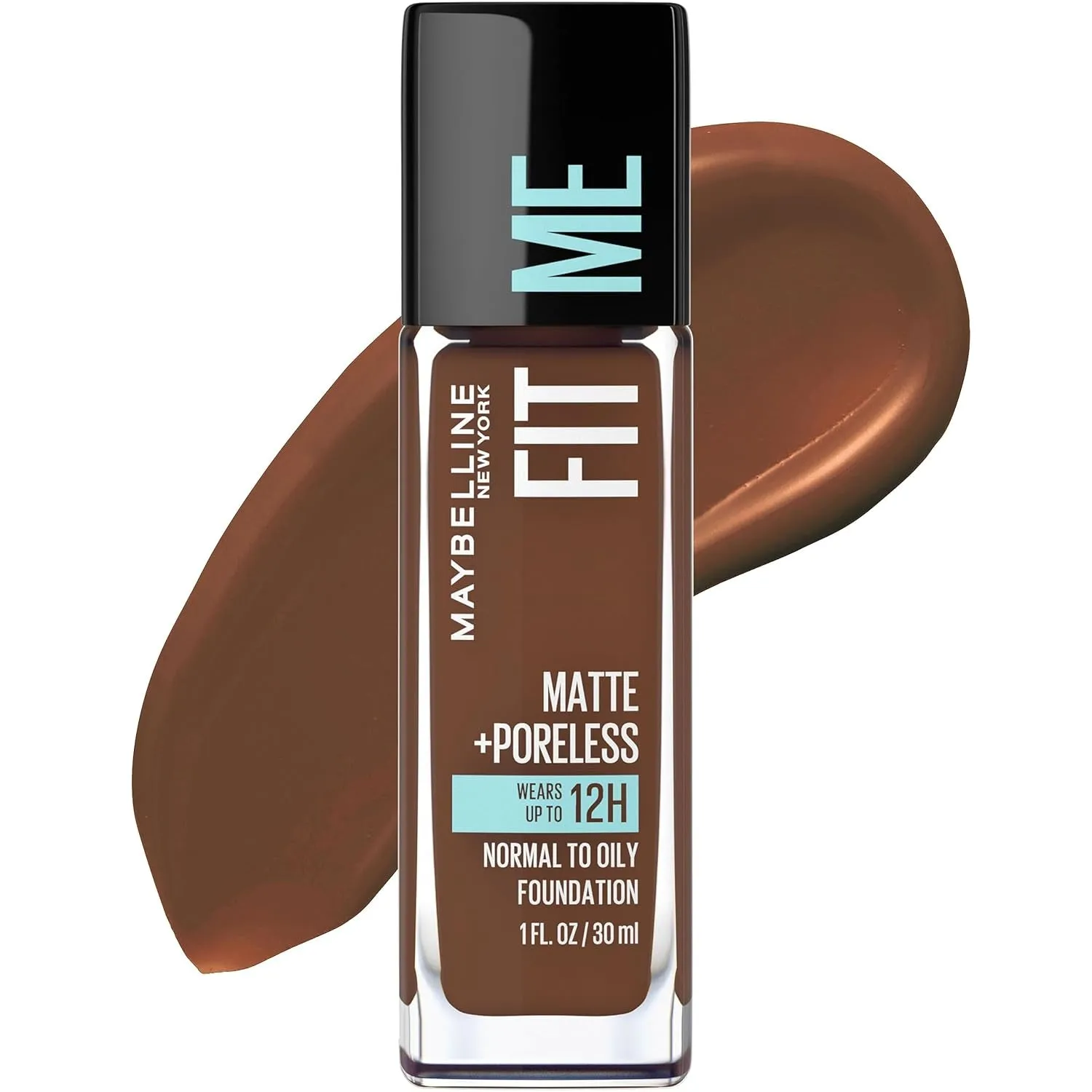 Fit Me Matte   Poreless Liquid Oil-Free Foundation Makeup, Warm Nude, 1 Count (Packaging May Vary)