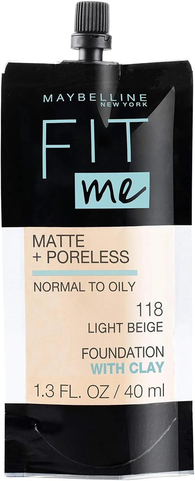 Fit Me Matte   Poreless Liquid Oil-Free Foundation Makeup, Warm Nude, 1 Count (Packaging May Vary)