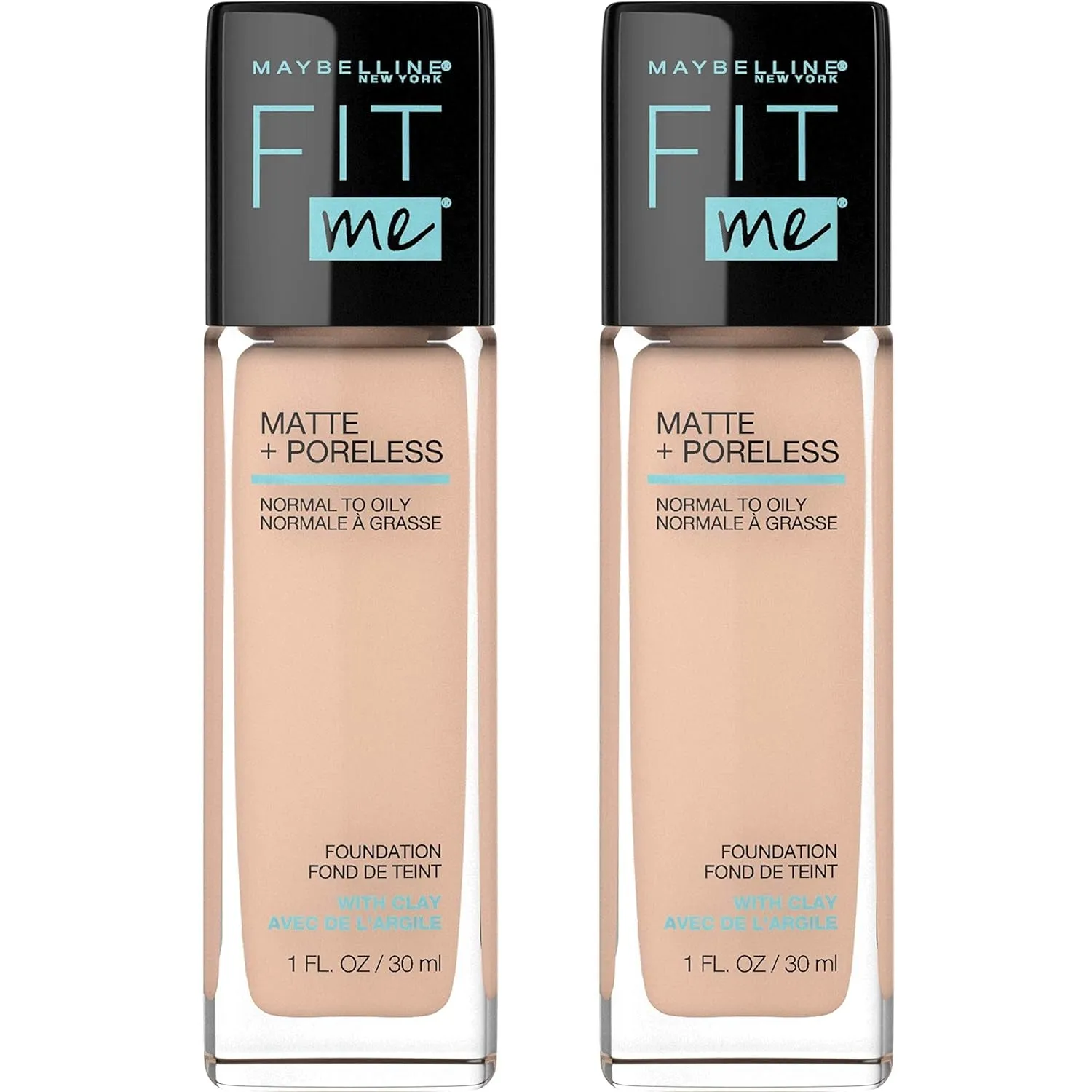 Fit Me Matte   Poreless Liquid Oil-Free Foundation Makeup, Warm Nude, 1 Count (Packaging May Vary)