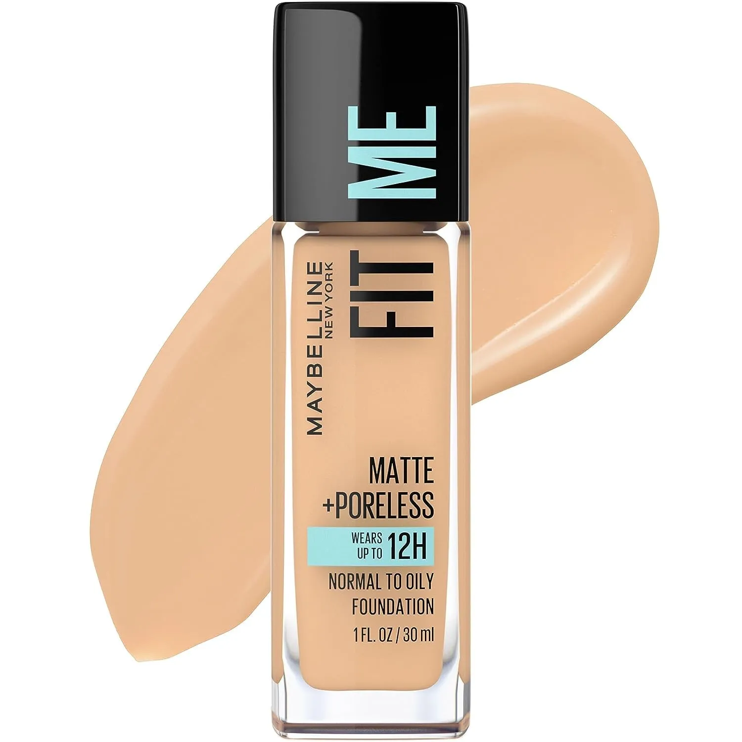 Fit Me Matte   Poreless Liquid Oil-Free Foundation Makeup, Warm Nude, 1 Count (Packaging May Vary)