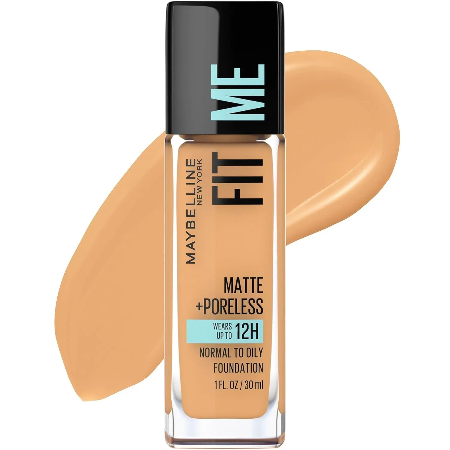 Fit Me Matte   Poreless Liquid Oil-Free Foundation Makeup, Warm Nude, 1 Count (Packaging May Vary)